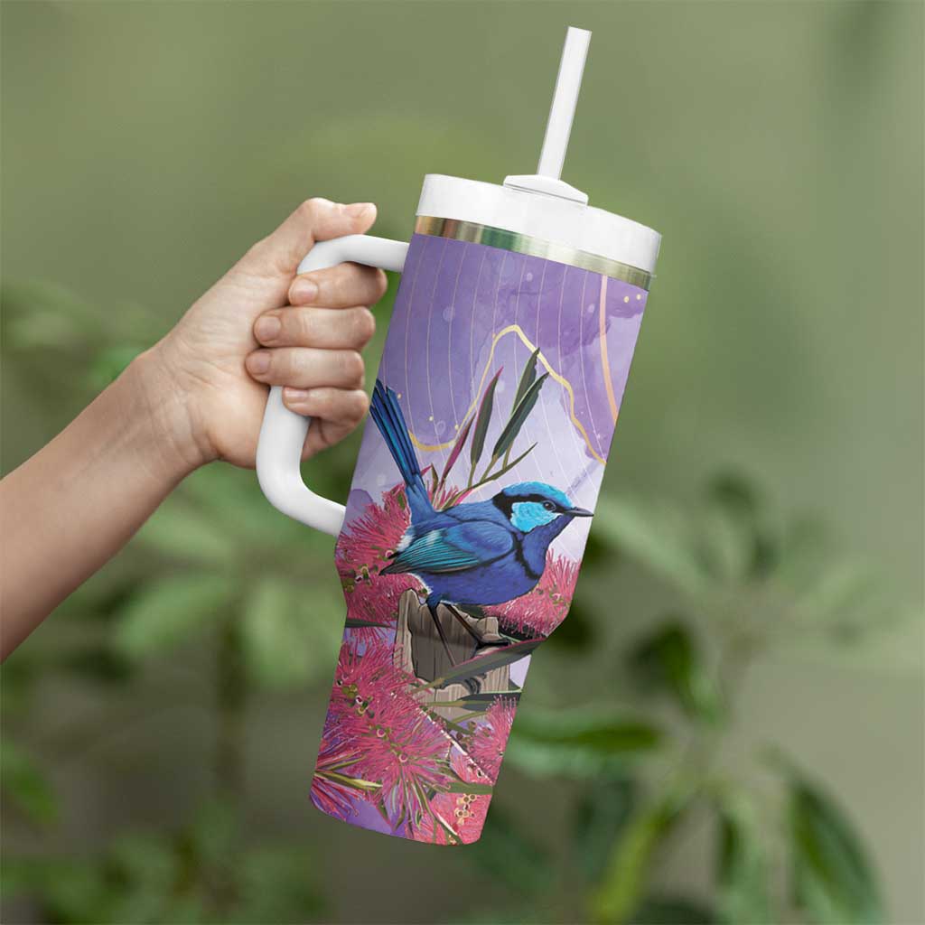 Australia Splendid Fairy Wren on Eucalyptus Tumbler With Handle Epilepsy Awareness - Aussie Hoodie