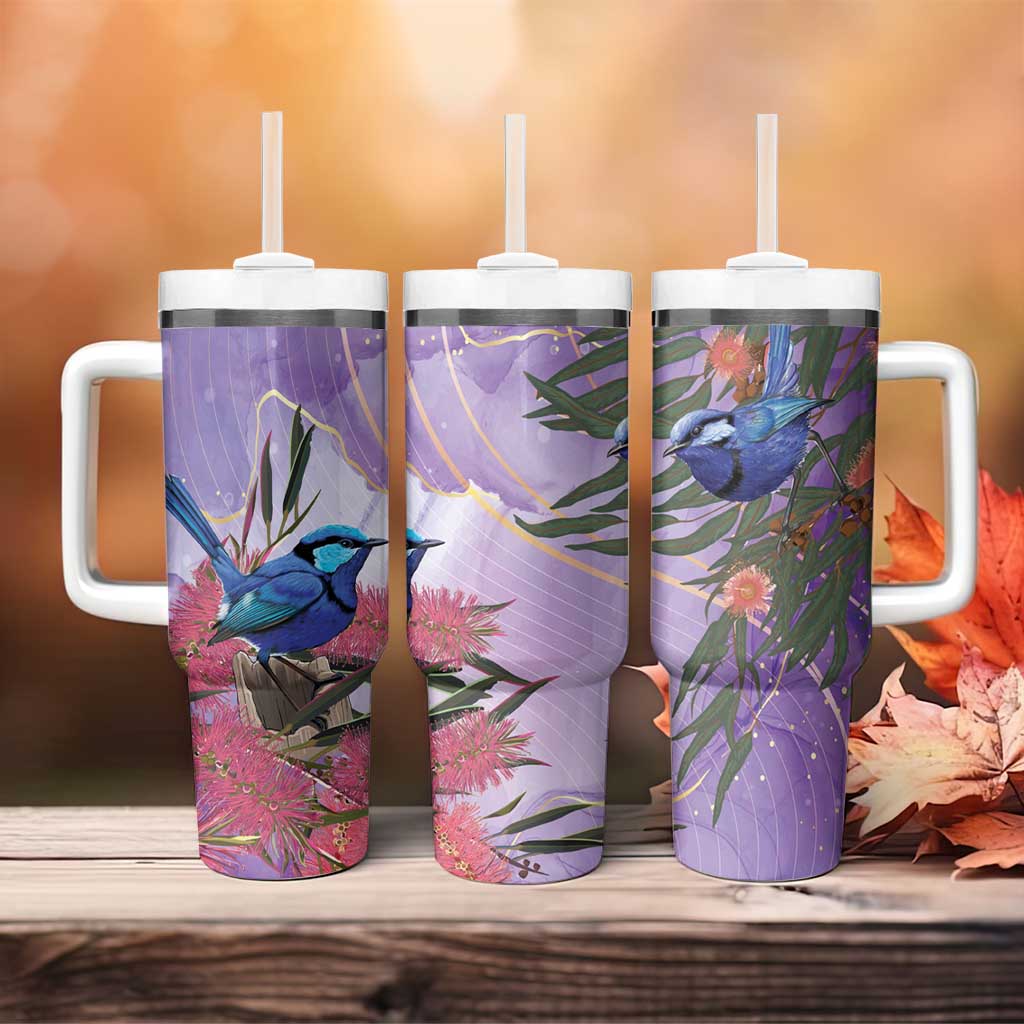 Australia Splendid Fairy Wren on Eucalyptus Tumbler With Handle Epilepsy Awareness - Aussie Hoodie