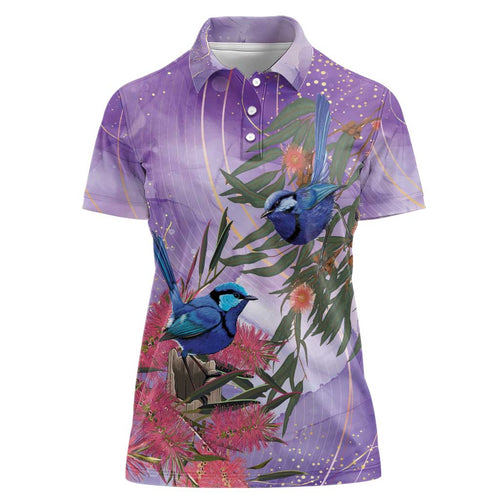 Australia Splendid Fairy Wren on Eucalyptus Women Polo Shirt Epilepsy Awareness - Aussie Hoodie