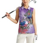 Australia Splendid Fairy Wren on Eucalyptus Women Sleeveless Polo Shirt Epilepsy Awareness - Aussie Hoodie