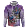 Australia Splendid Fairy Wren on Eucalyptus Zip Hoodie Epilepsy Awareness - Aussie Hoodie