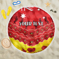Custom Sun Football Beach Blanket ANZAC Lest We Forget