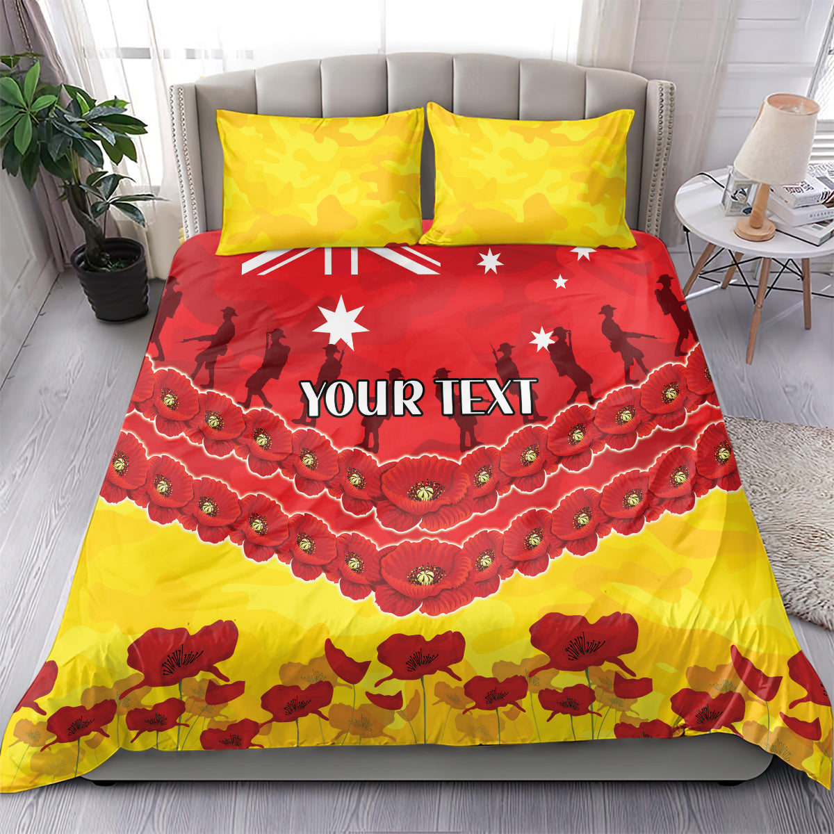 Custom Sun Football Bedding Set ANZAC Lest We Forget