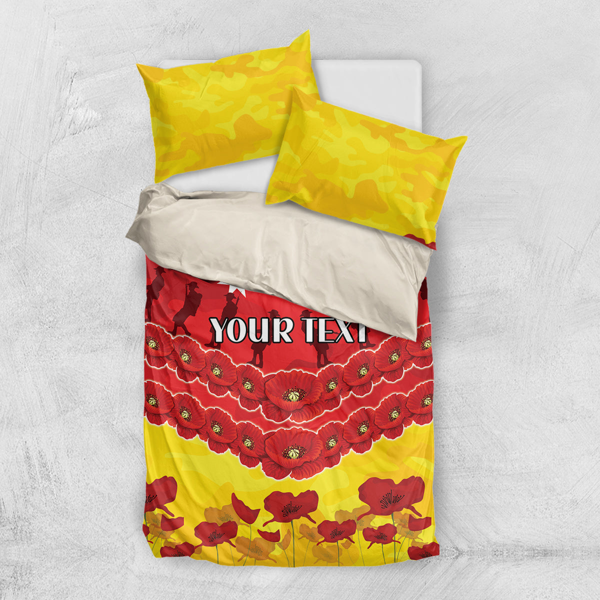 Custom Sun Football Bedding Set ANZAC Lest We Forget
