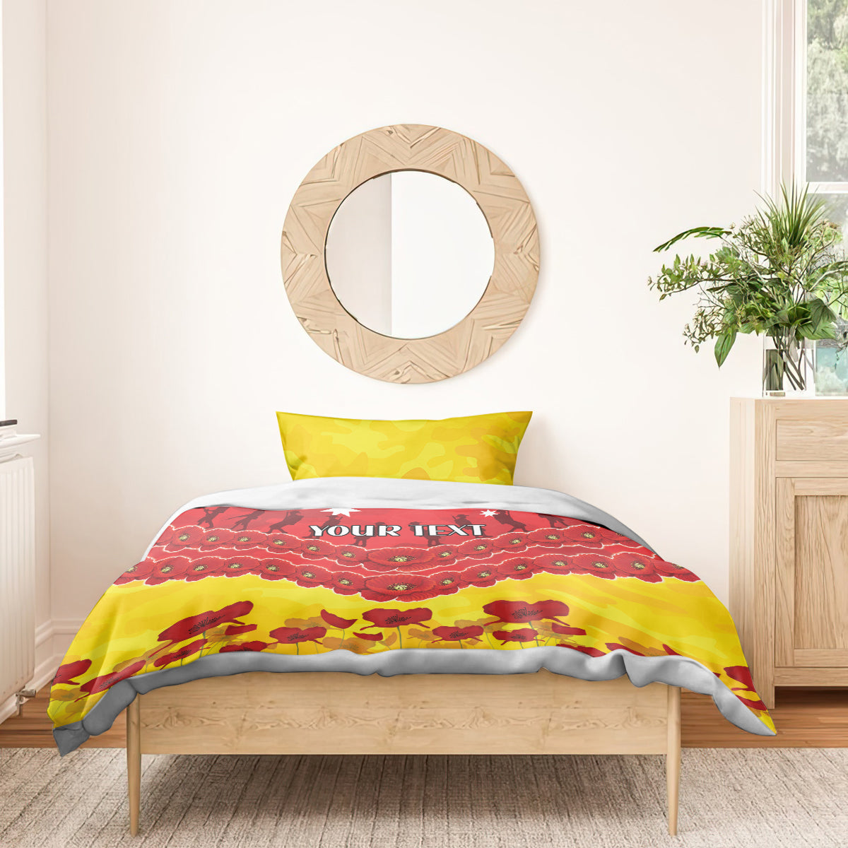 Custom Sun Football Bedding Set ANZAC Lest We Forget