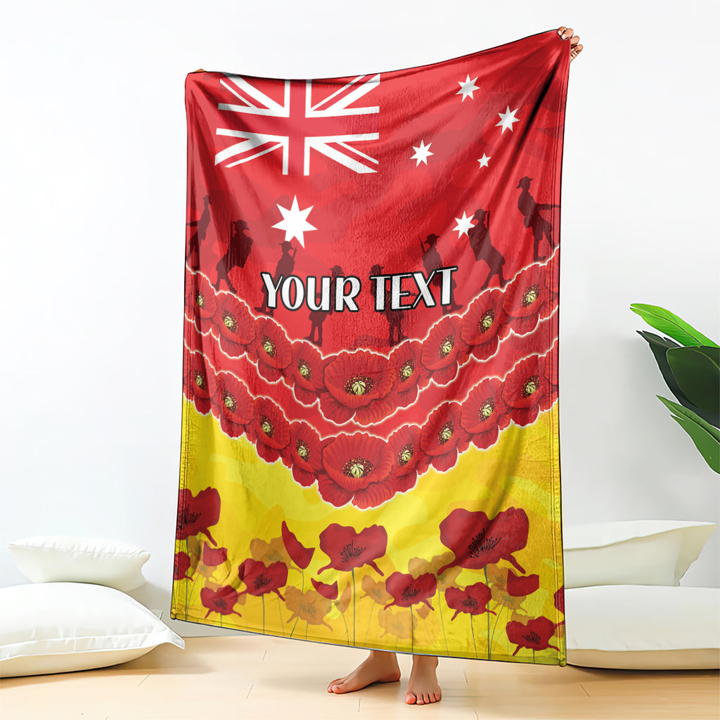 Custom Sun Football Blanket ANZAC Lest We Forget