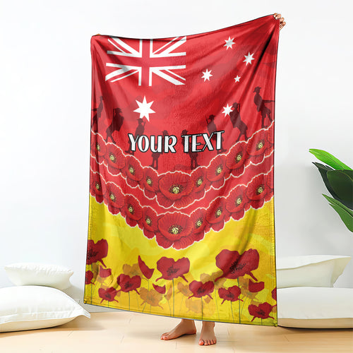 Custom Sun Football Blanket ANZAC Lest We Forget