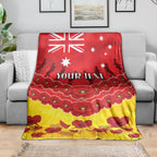 Custom Sun Football Blanket ANZAC Lest We Forget