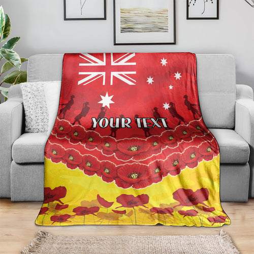 Custom Sun Football Blanket ANZAC Lest We Forget
