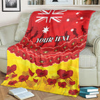 Custom Sun Football Blanket ANZAC Lest We Forget