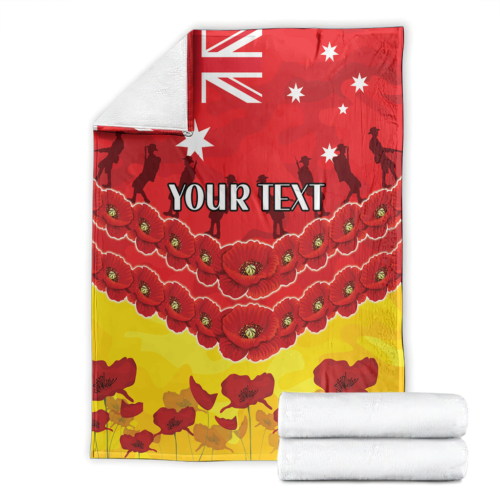 Custom Sun Football Blanket ANZAC Lest We Forget