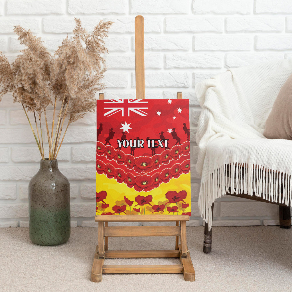 Custom Sun Football Canvas Wall Art ANZAC Lest We Forget