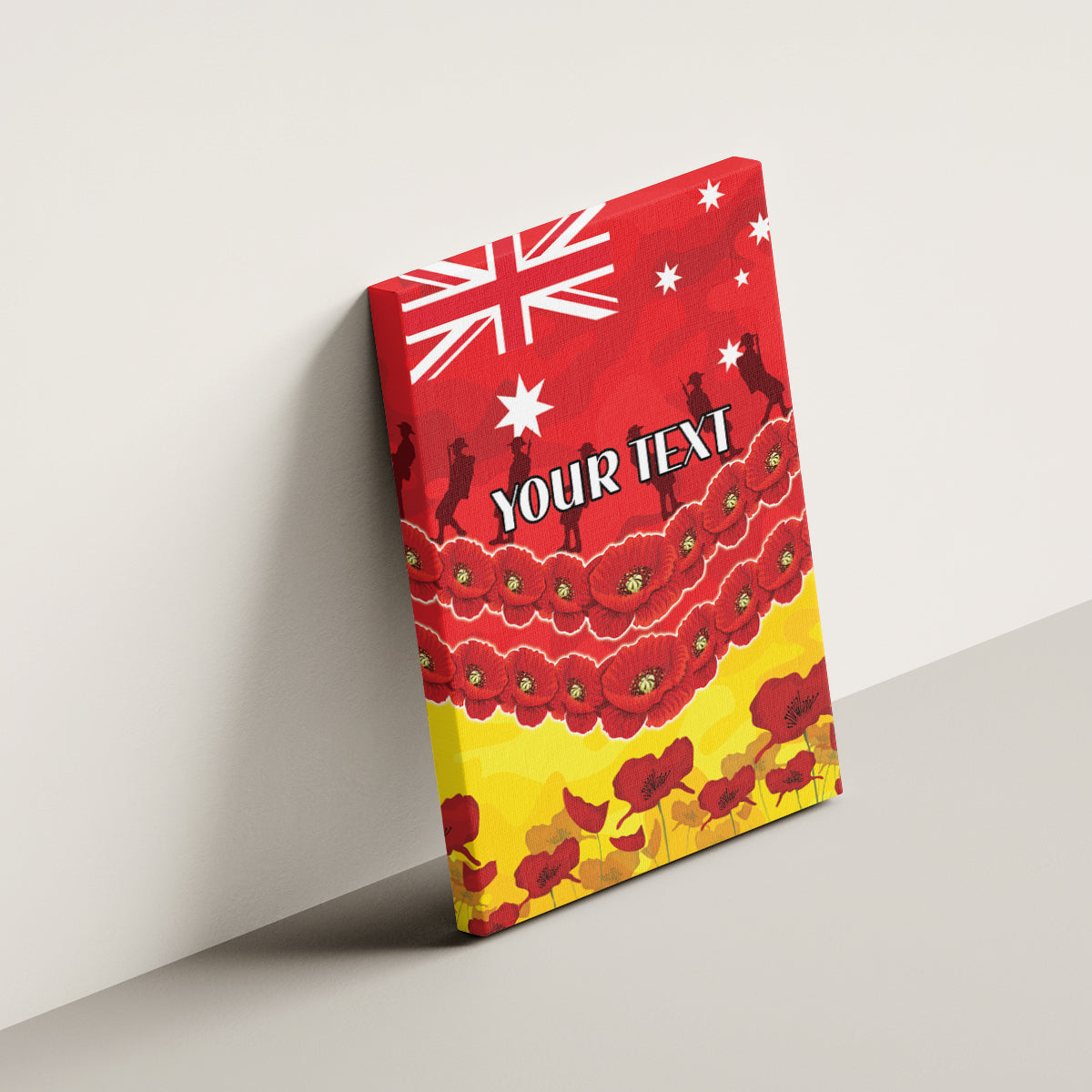 Custom Sun Football Canvas Wall Art ANZAC Lest We Forget