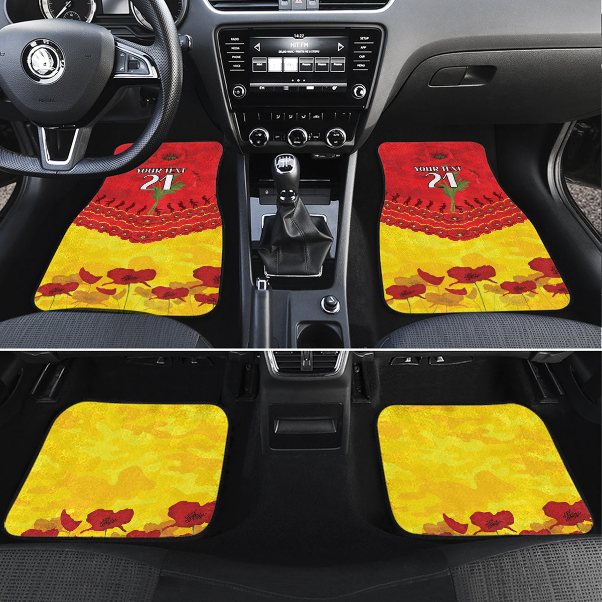 Custom Sun Football Car Mats ANZAC Lest We Forget