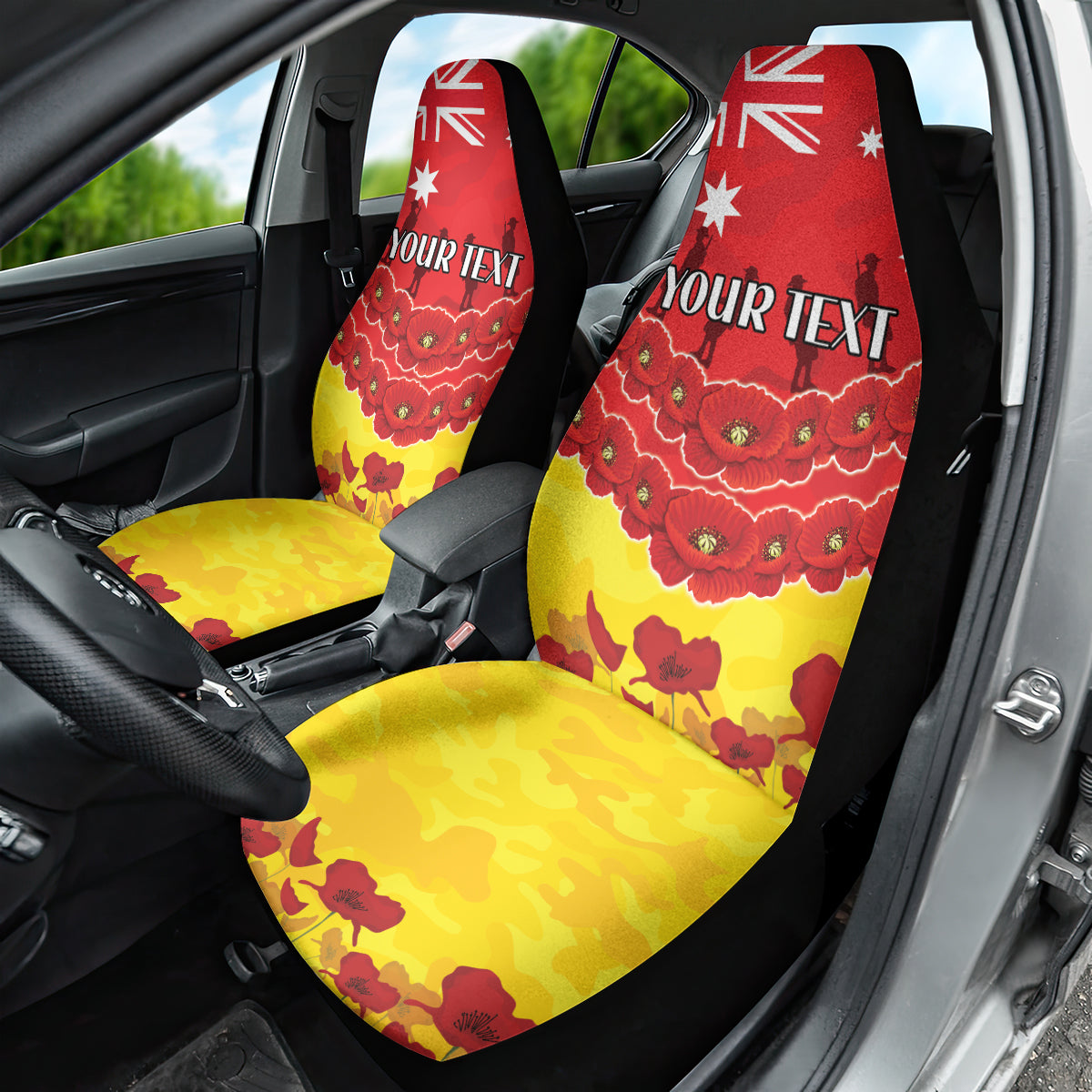 Custom Sun Football Car Seat Cover ANZAC Lest We Forget