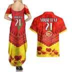Custom Sun Football Couples Matching Summer Maxi Dress and Hawaiian Shirt ANZAC Lest We Forget