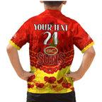 Custom Sun Football Family Matching Mermaid Dress and Hawaiian Shirt ANZAC Lest We Forget
