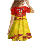 Custom Sun Football Family Matching Mermaid Dress and Hawaiian Shirt ANZAC Lest We Forget