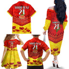 Custom Sun Football Family Matching Off The Shoulder Long Sleeve Dress and Hawaiian Shirt ANZAC Lest We Forget