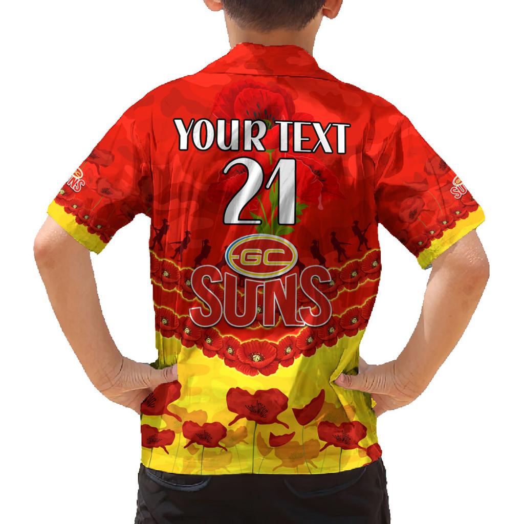 Custom Sun Football Family Matching Off Shoulder Maxi Dress and Hawaiian Shirt ANZAC Lest We Forget