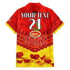 Custom Sun Football Family Matching Off Shoulder Maxi Dress and Hawaiian Shirt ANZAC Lest We Forget
