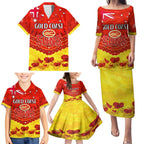 Custom Sun Football Family Matching Puletasi and Hawaiian Shirt ANZAC Lest We Forget