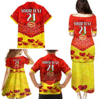 Custom Sun Football Family Matching Puletasi and Hawaiian Shirt ANZAC Lest We Forget