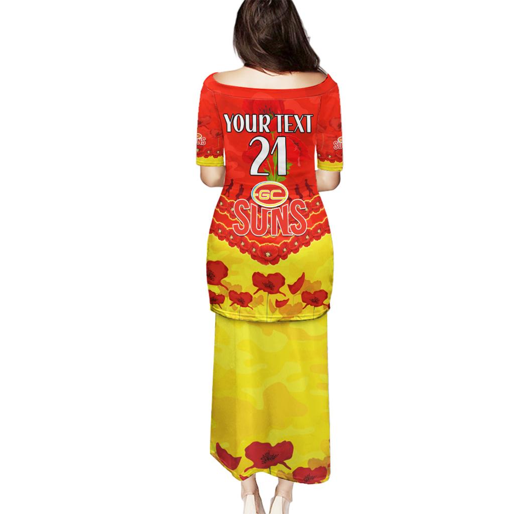 Custom Sun Football Family Matching Puletasi and Hawaiian Shirt ANZAC Lest We Forget
