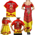 Custom Sun Football Family Matching Summer Maxi Dress and Hawaiian Shirt ANZAC Lest We Forget