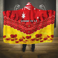Custom Sun Football Hooded Blanket ANZAC Lest We Forget