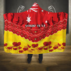 Custom Sun Football Hooded Blanket ANZAC Lest We Forget