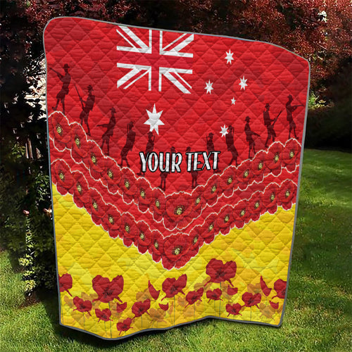 Custom Sun Football Quilt ANZAC Lest We Forget