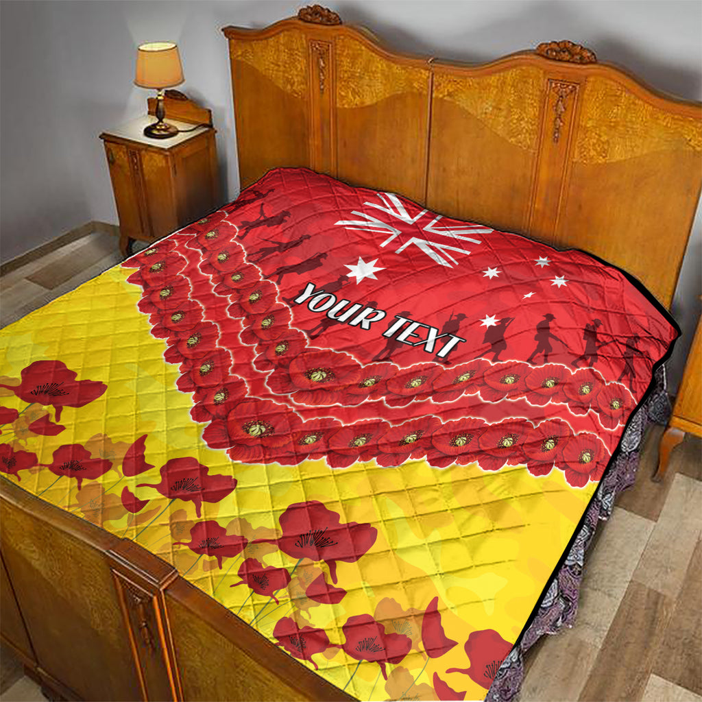 Custom Sun Football Quilt ANZAC Lest We Forget
