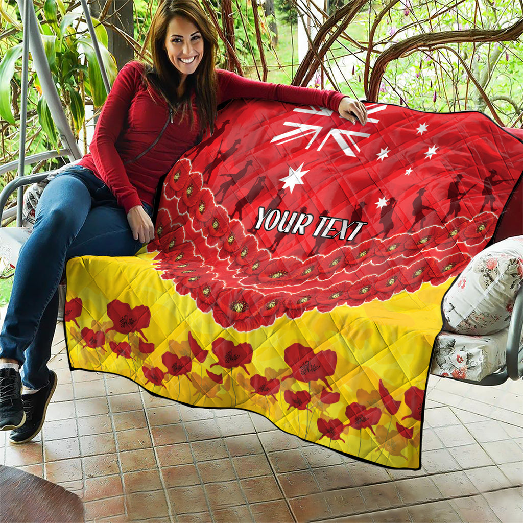 Custom Sun Football Quilt ANZAC Lest We Forget