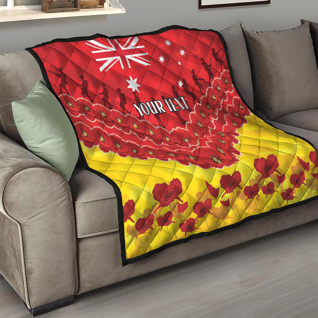 Custom Sun Football Quilt ANZAC Lest We Forget