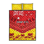 Custom Sun Football Quilt Bed Set ANZAC Lest We Forget