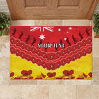 Custom Sun Football Rubber Doormat ANZAC Lest We Forget