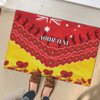 Custom Sun Football Rubber Doormat ANZAC Lest We Forget