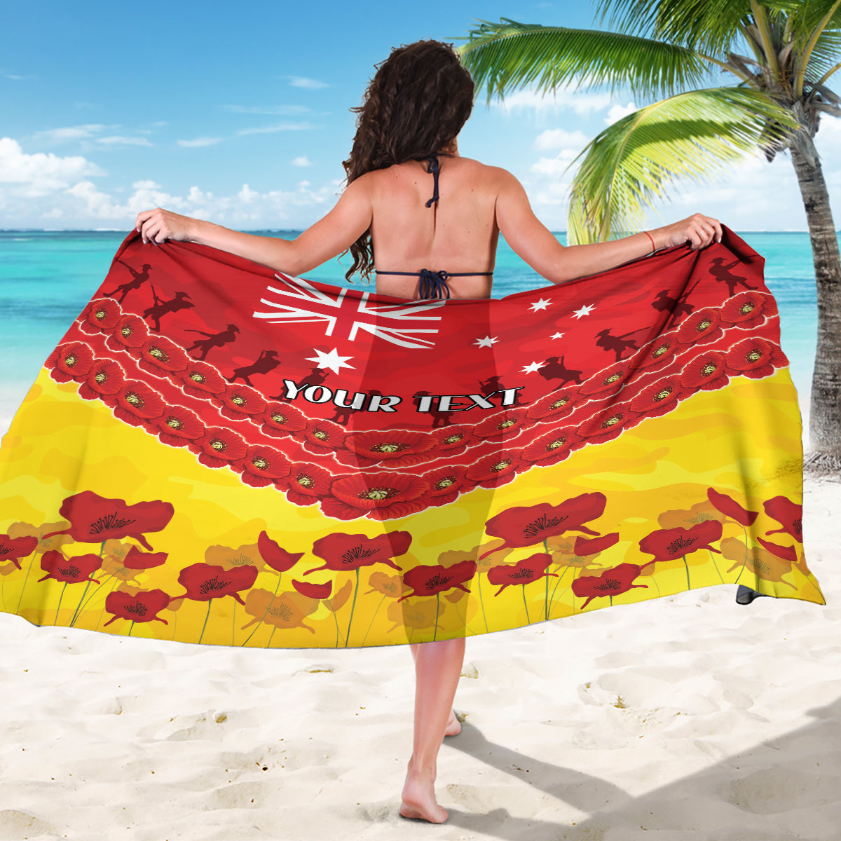 Custom Sun Football Sarong ANZAC Lest We Forget