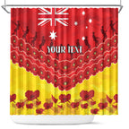 Custom Sun Football Shower Curtain ANZAC Lest We Forget