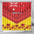 Custom Sun Football Shower Curtain ANZAC Lest We Forget