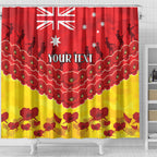 Custom Sun Football Shower Curtain ANZAC Lest We Forget