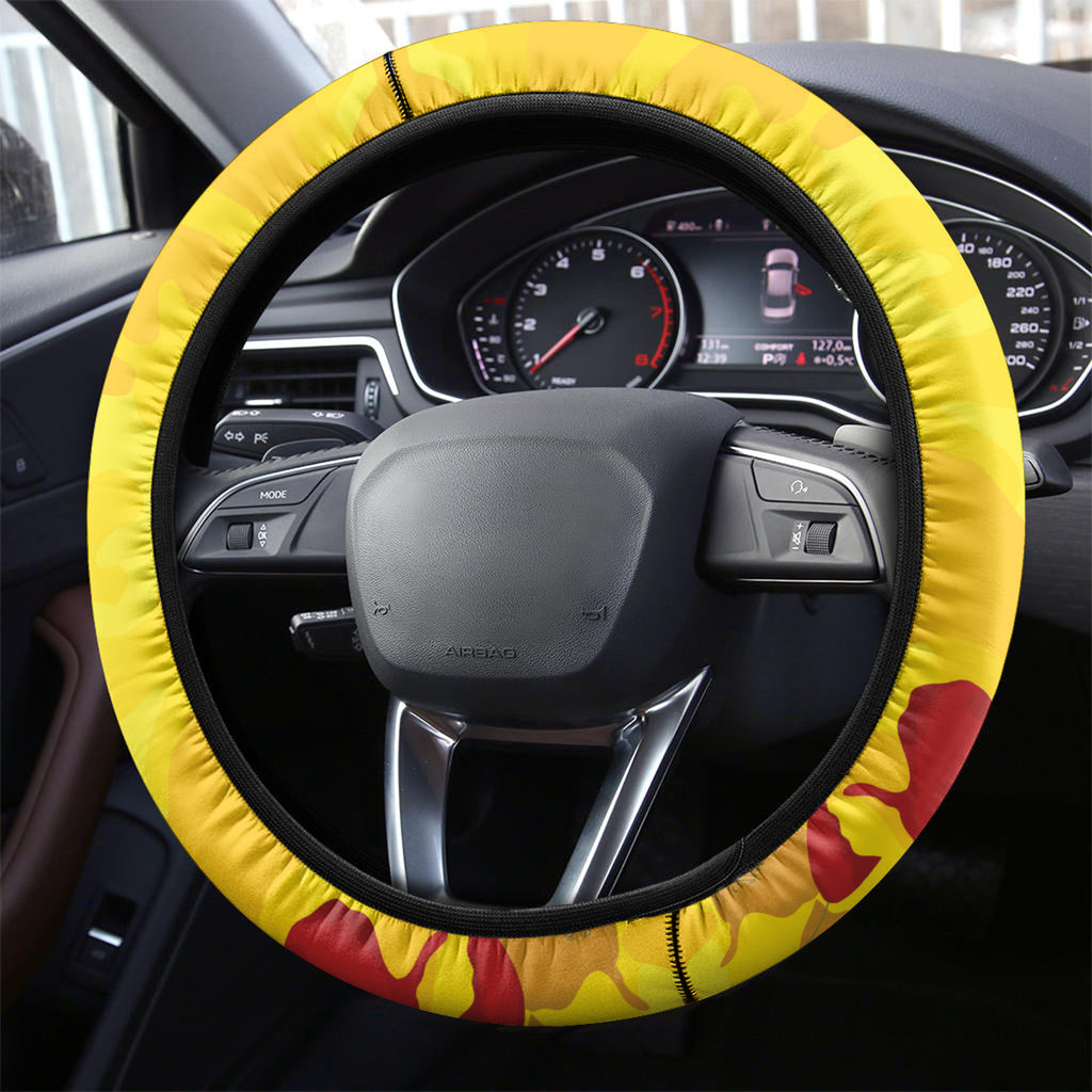 Custom Sun Football Steering Wheel Cover ANZAC Lest We Forget