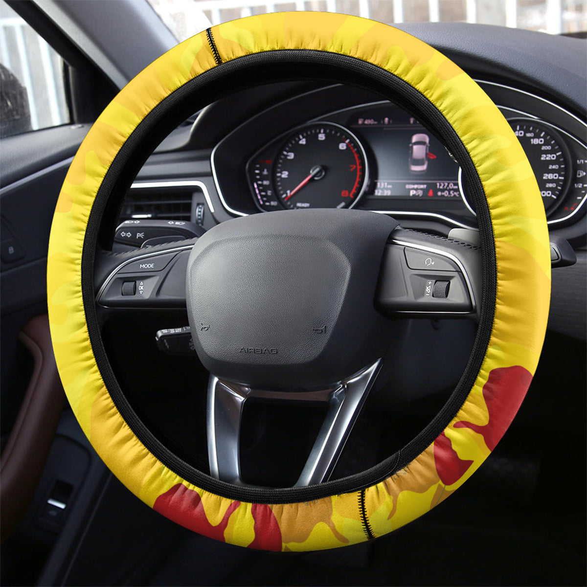 Custom Sun Football Steering Wheel Cover ANZAC Lest We Forget