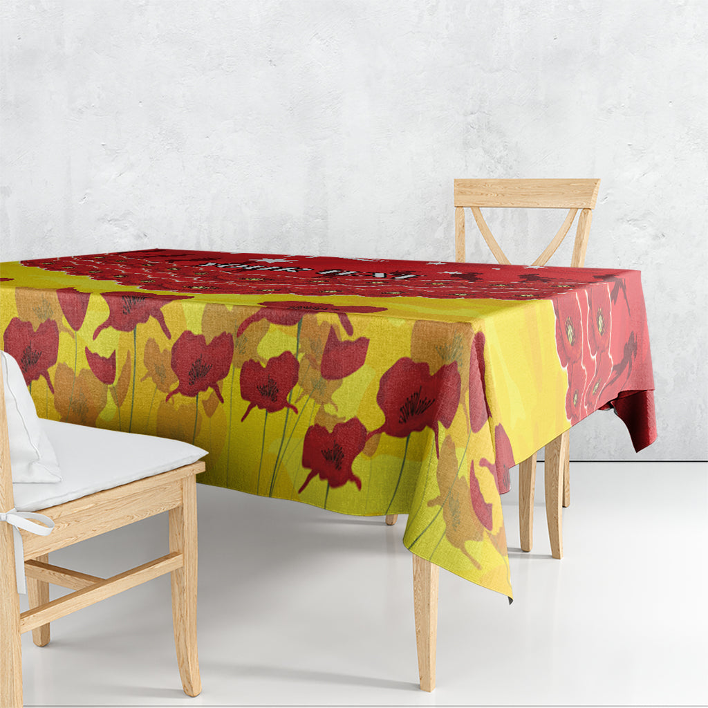 Custom Sun Football Tablecloth ANZAC Lest We Forget