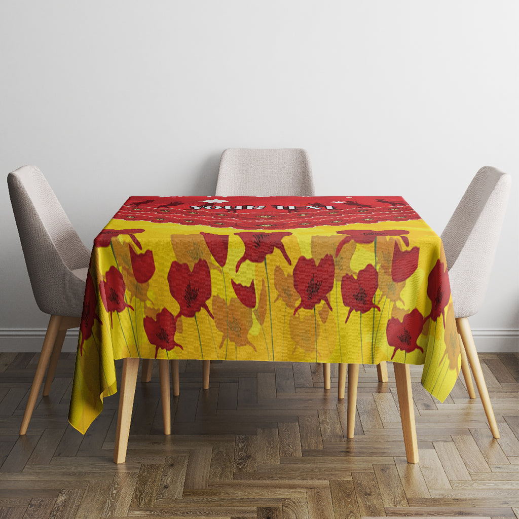 Custom Sun Football Tablecloth ANZAC Lest We Forget