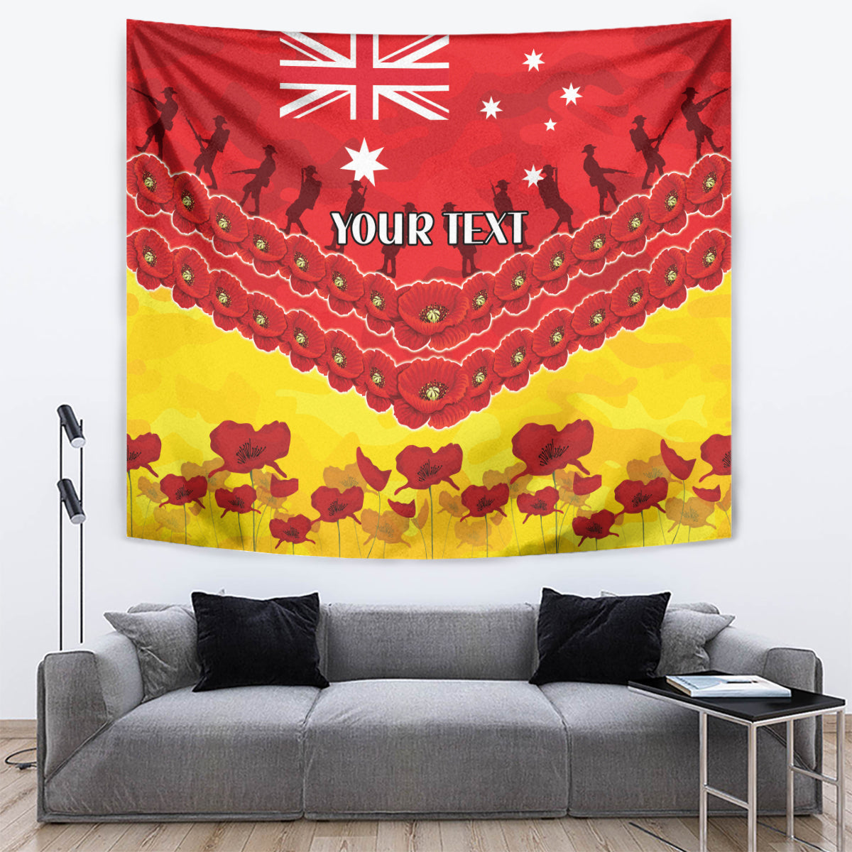 Custom Sun Football Tapestry ANZAC Lest We Forget