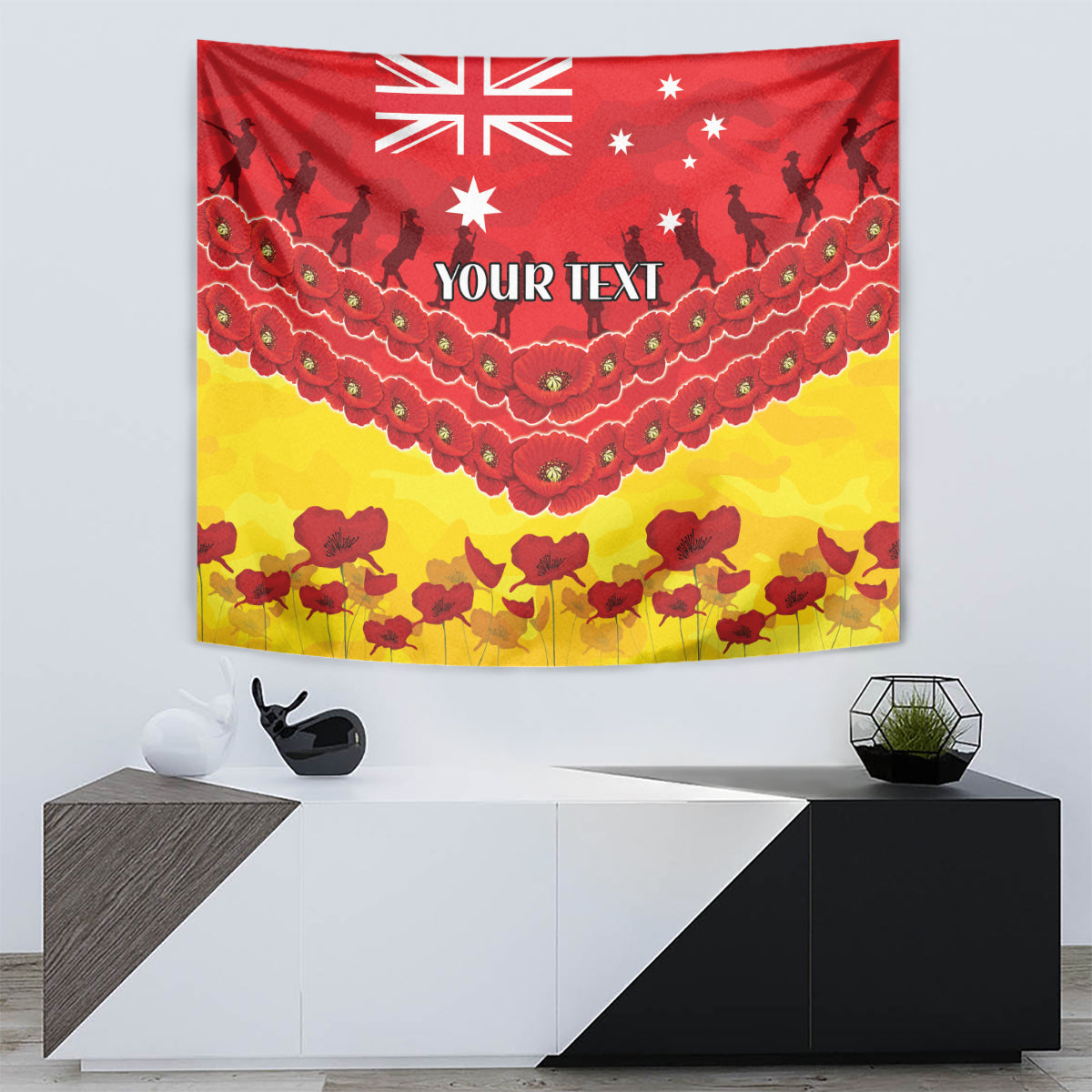 Custom Sun Football Tapestry ANZAC Lest We Forget