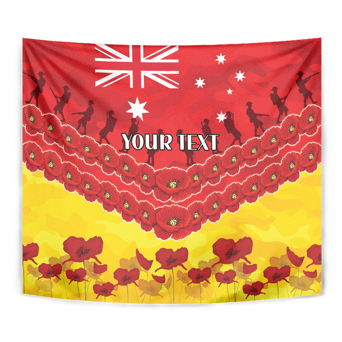 Custom Sun Football Tapestry ANZAC Lest We Forget