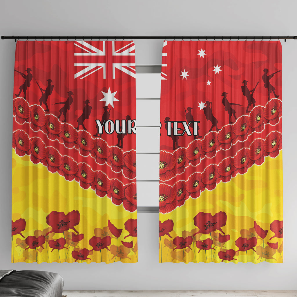 Custom Sun Football Window Curtain ANZAC Lest We Forget
